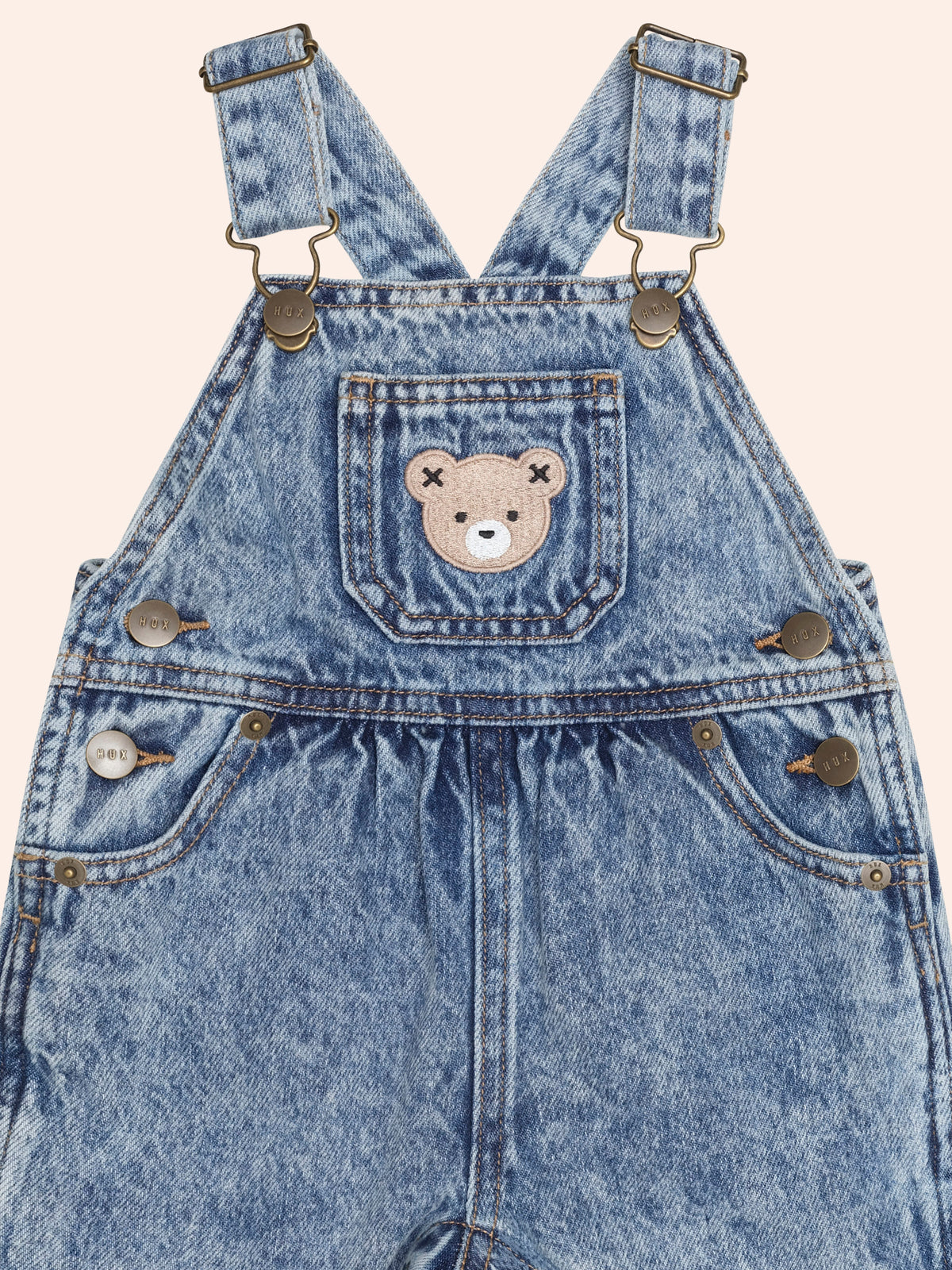 HUXBABY DREAMY DENIM SHORTALL in DENIM