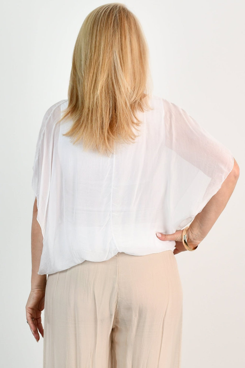 La Sofia VLST741 (62498) - ARABELLA SILK TOP - WHITE in White