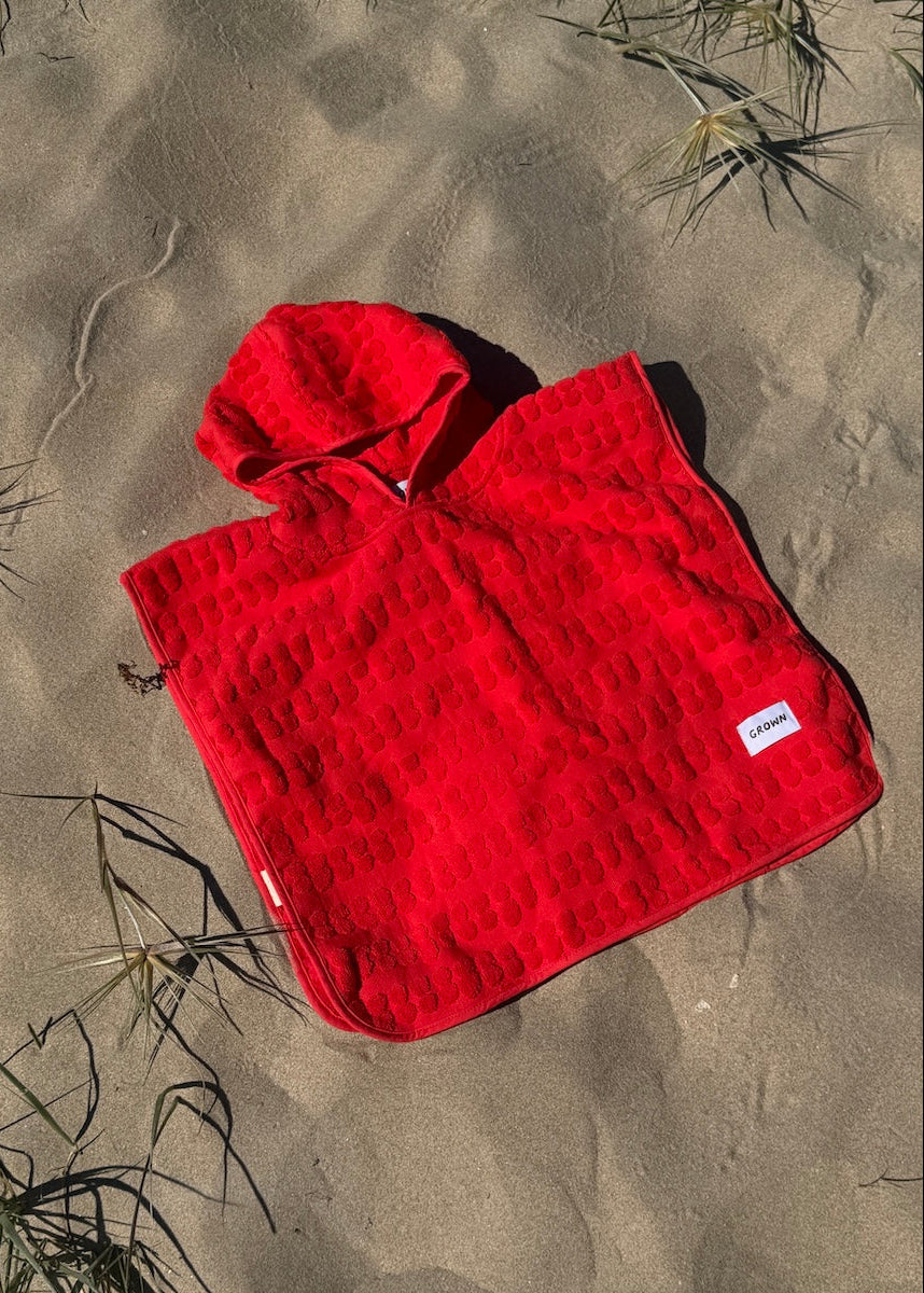 Grown Bubble Terry Towelling Poncho - Fiesta in Single