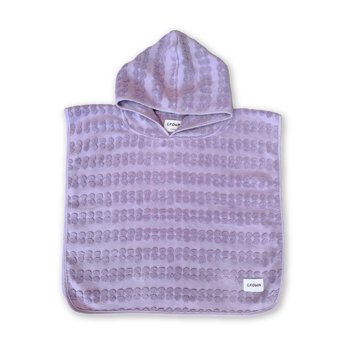 Grown Bubble Terry Towelling Poncho - Mauve in Single