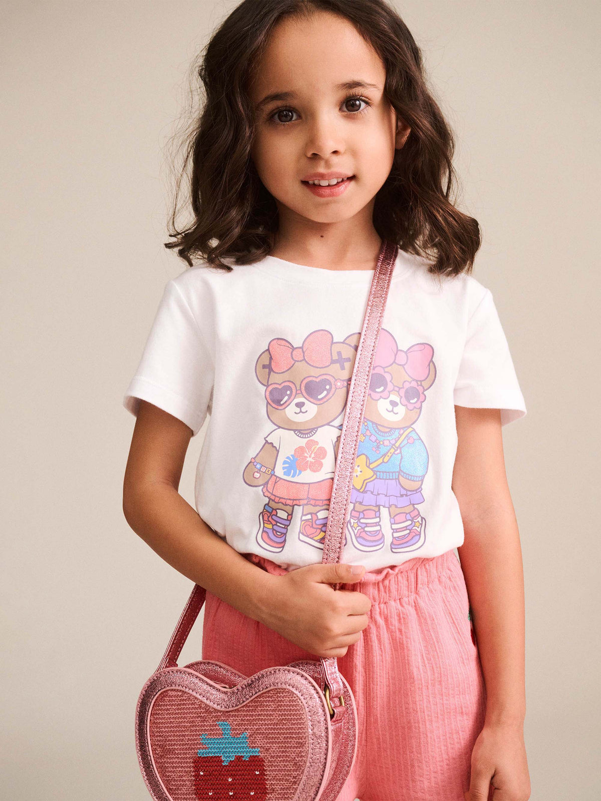 HUXBABY Tropical Friends Tee in WHITE