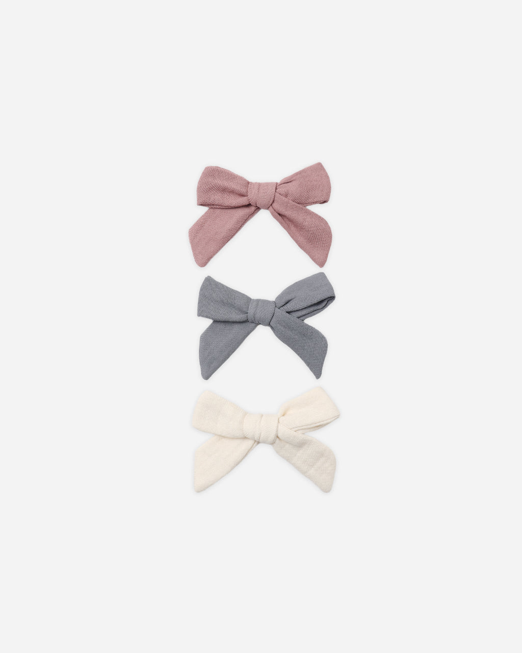 Quincy Mae Bow W. Clip, Set Of 3 Mulberry, Slate, Natural in MULBERRY