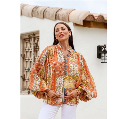 Jatea the Label - Majorca Orange Dreams Blouse