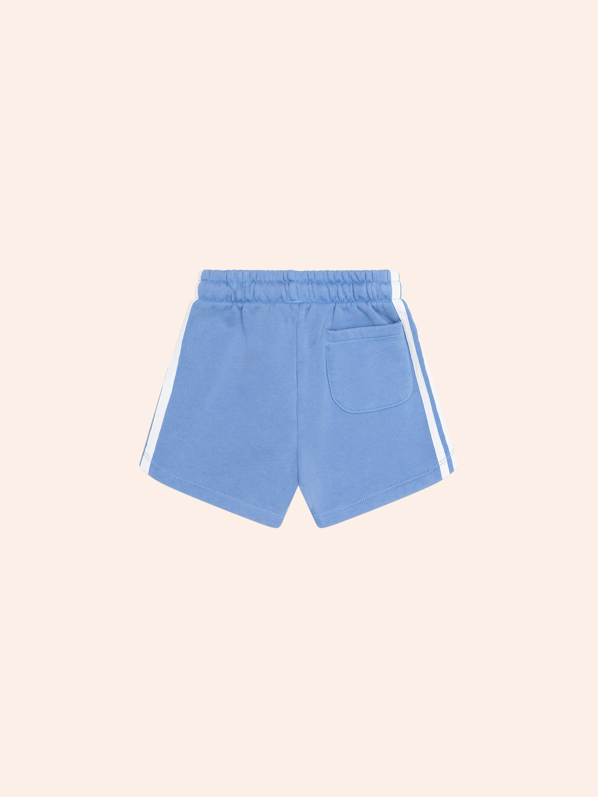 HUXBABY BALLER DINO SPORTY STRIPE SHORT in VINTAGE BLUE GARMENT DYE