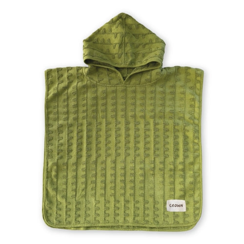 Grown - Terry Towelling Flow Poncho - Leaf (HOL25)