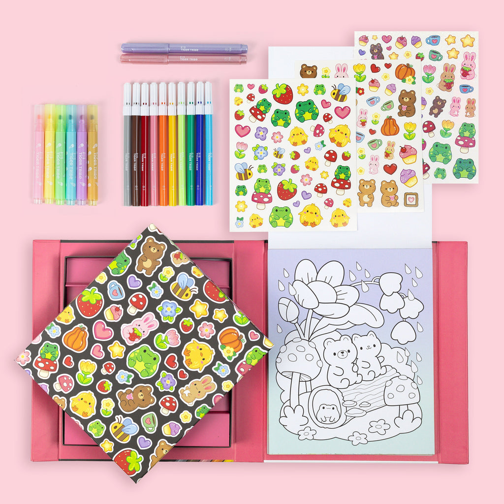 Tiger Tribe Great Big Colouring Set - Magical Mini Worlds in Single