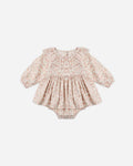 Quincy Mae Thalia Romper Pink Blossom in IVORY