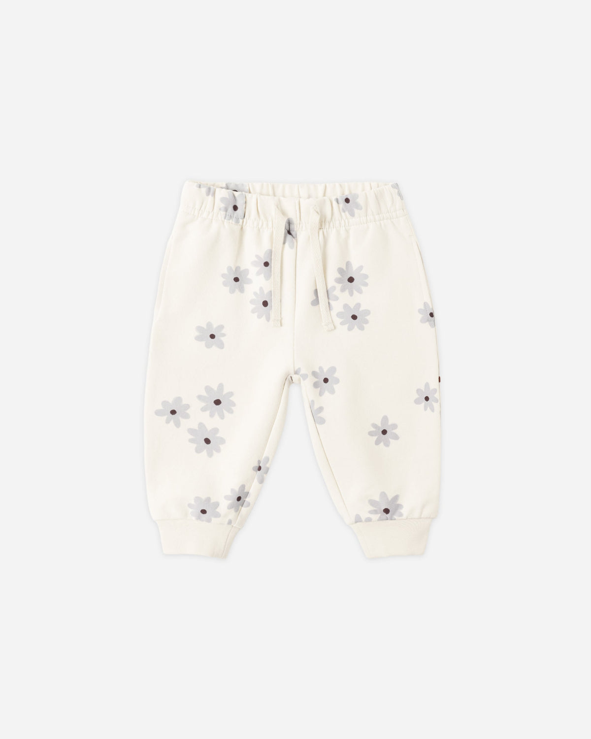 Quincy Mae Relaxed Fleece Sweatpant Blue Daisy in NATURAL