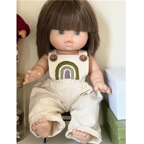 Little Mizz Dolly - Natural Rainbow Overalls