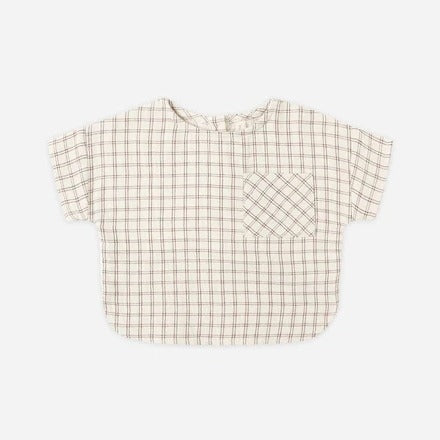 Quincy Mae - Woven Boxy Top - Cedar Check