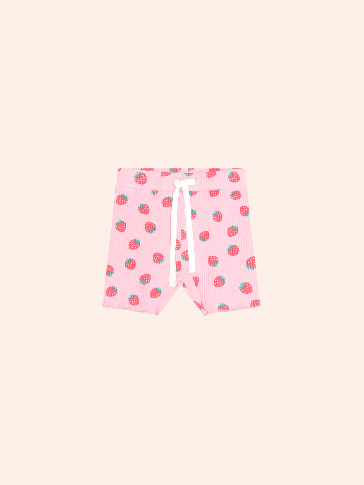 HUXBABY STRAWBERRY PRINT RIB BIKE SHORT in STRAWBERRY PRINT