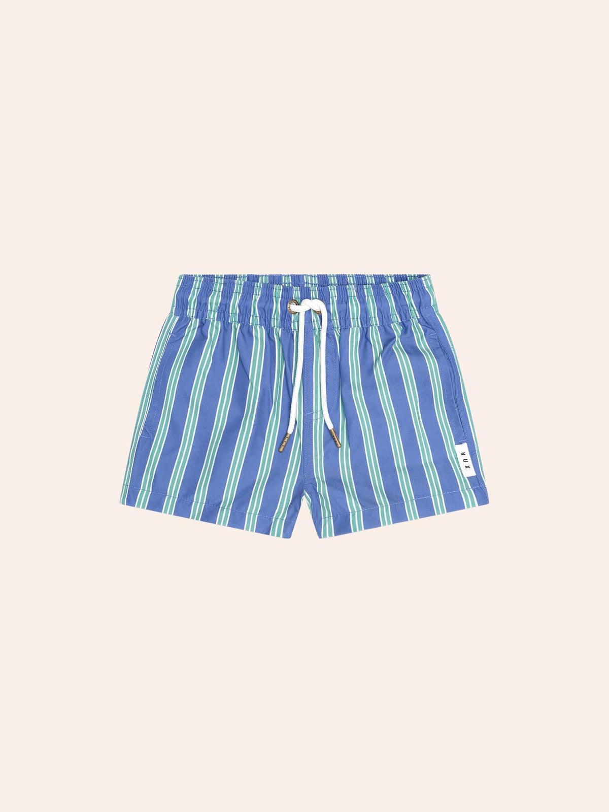 HUXBABY Tropical Vacay Stripe Boardshort in COBALT/GREEN