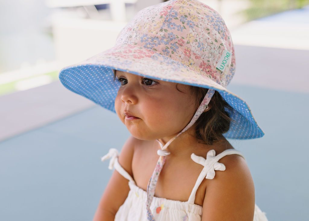 Acorn Kids Sophie Wide Brim Sunhat in Pink and Multi