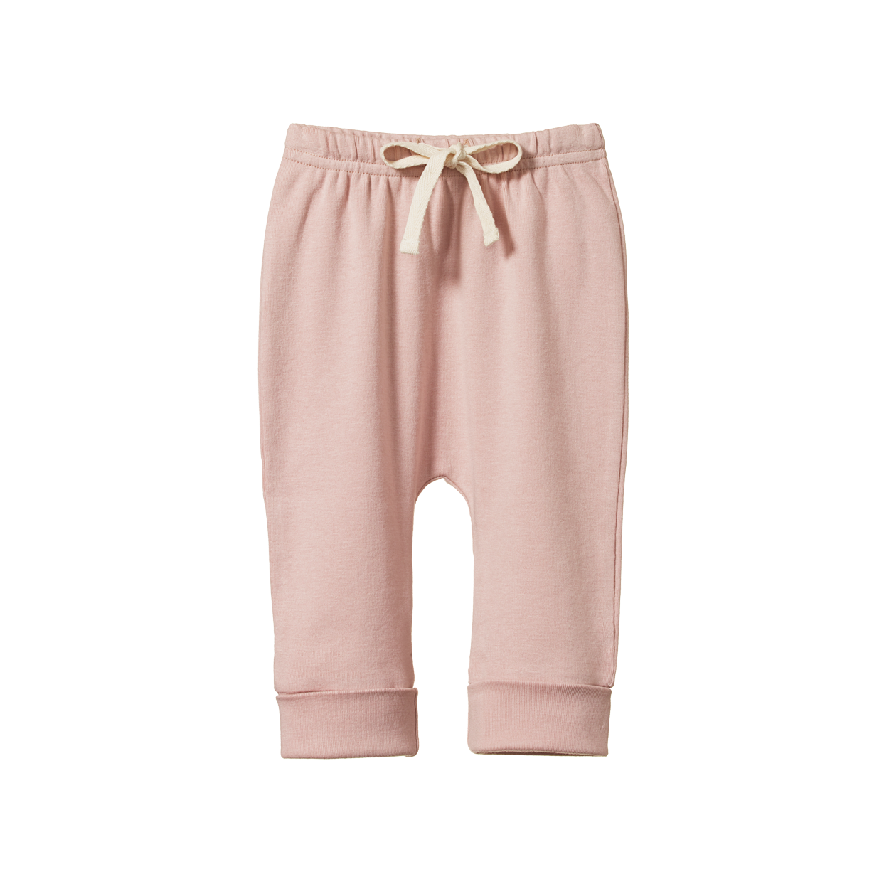 Nature Baby Cotton Drawstring Pants in Rose Dust