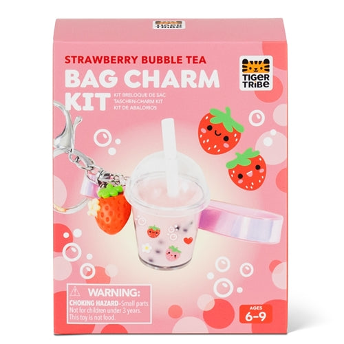 Tiger Tribe - Bag Charm Kit - Strawberry Bubble Tea