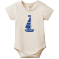 Nature Baby - Stretch Jersey SS Bodysuit - Sail Boat Print (NBSS25)
