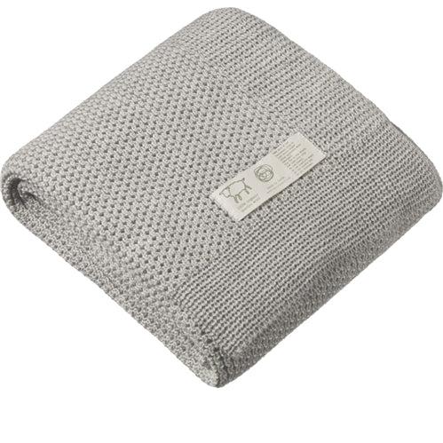 Nature Baby - Merino Knit Blanket - Light Grey Marl (NBW24)