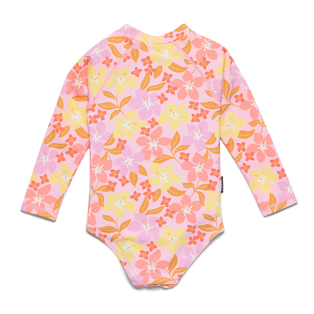 Crywolf LONG SLEEVE SWIMSUIT Hibiscus Daze in Single