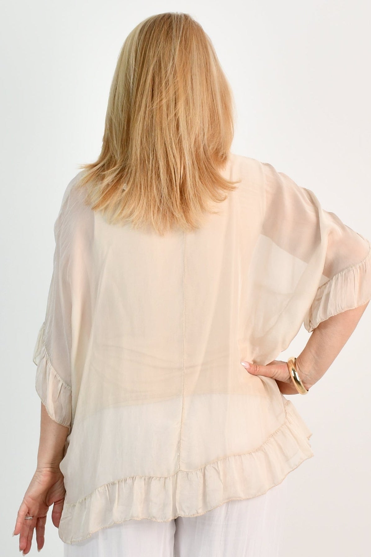 La Sofia VLST720 (64296) - GISELLA SILK TOP - CHAMPAGNE in Champagne