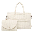 Quincy Mae - Diper Bag + Changing Pad Set - Oat Check