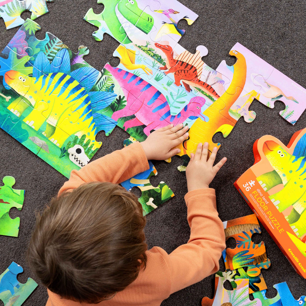 Crocodile Creek Classic Floor Puzzle 36 pc - Dino Land in Single