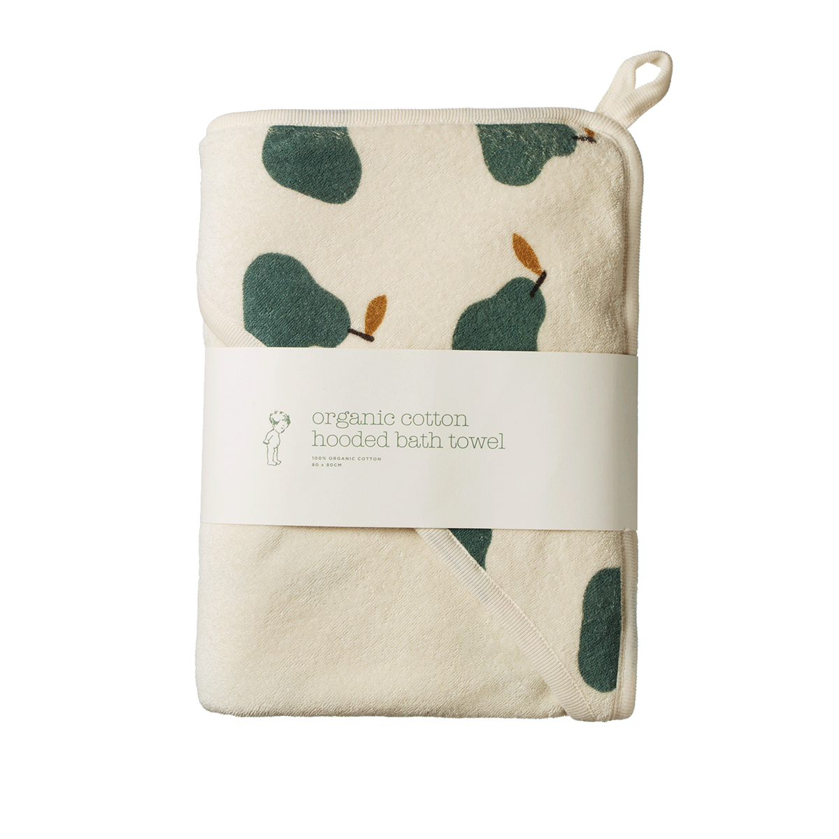 Nature Baby ORGANIC COTTON HOODED TOWEL in Pear Print