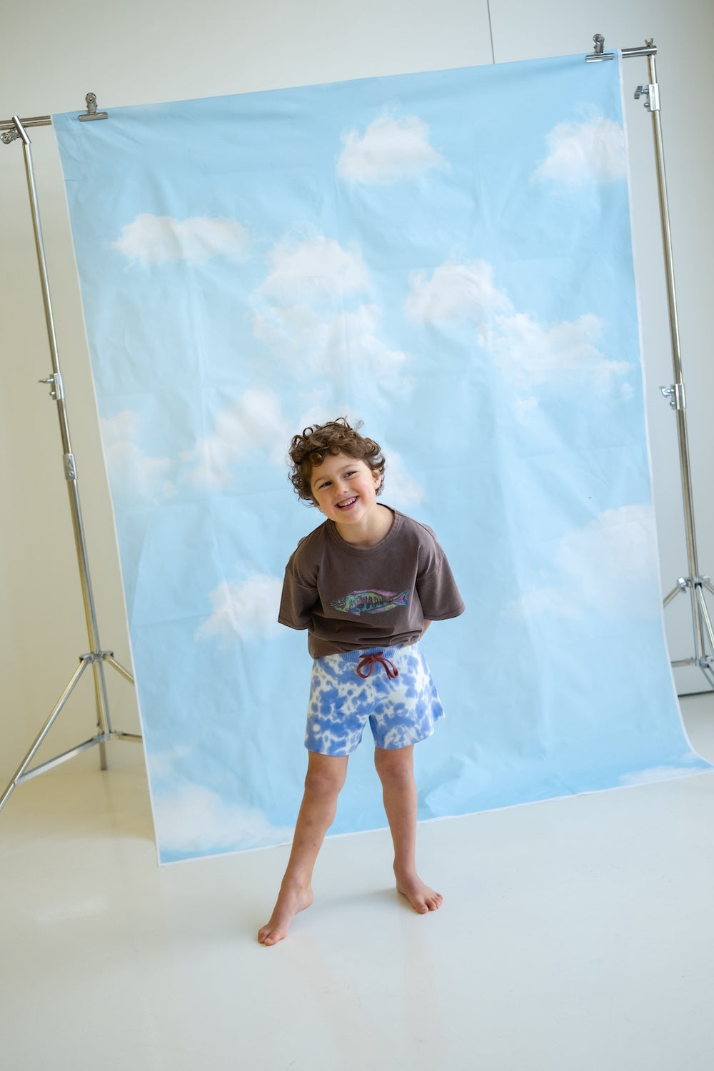 Grown Organic Tie Dye Milano Shorts - Pacific in Single