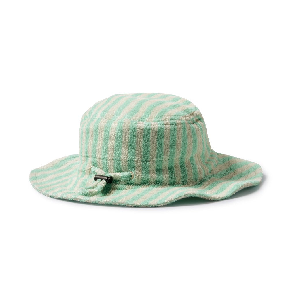 Wilson and Frenchy Seafoam Stripe Organic Terry Sun Hat in Seafoam Stripe
