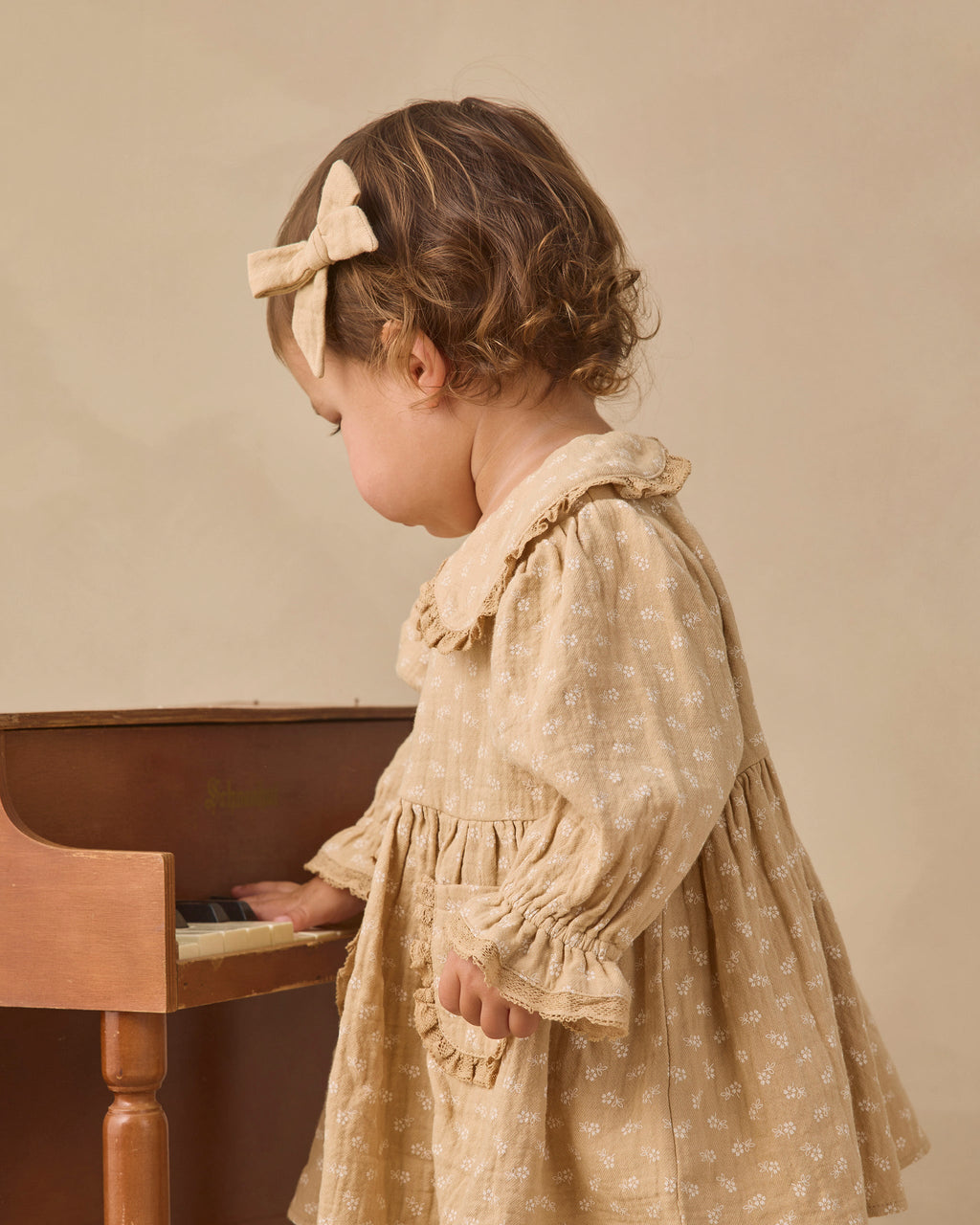 Quincy Mae Marisol Dress Butterscotch Floral in BUTTERSCOTCH