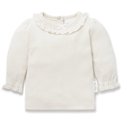 Aster & Oak - Ivory Pointelle Long Sleeve Top