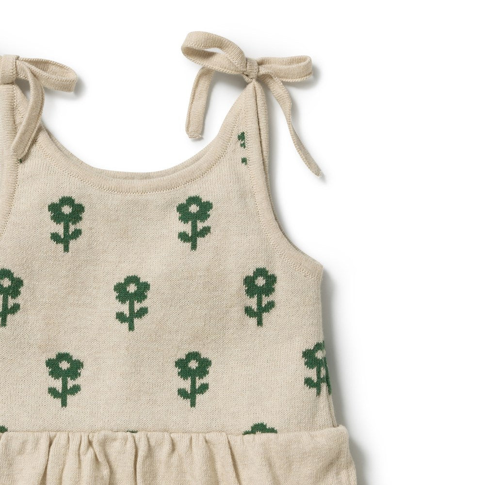 Wilson and Frenchy Fleur Organic Knitted Jacquard Playsuit in Fleur