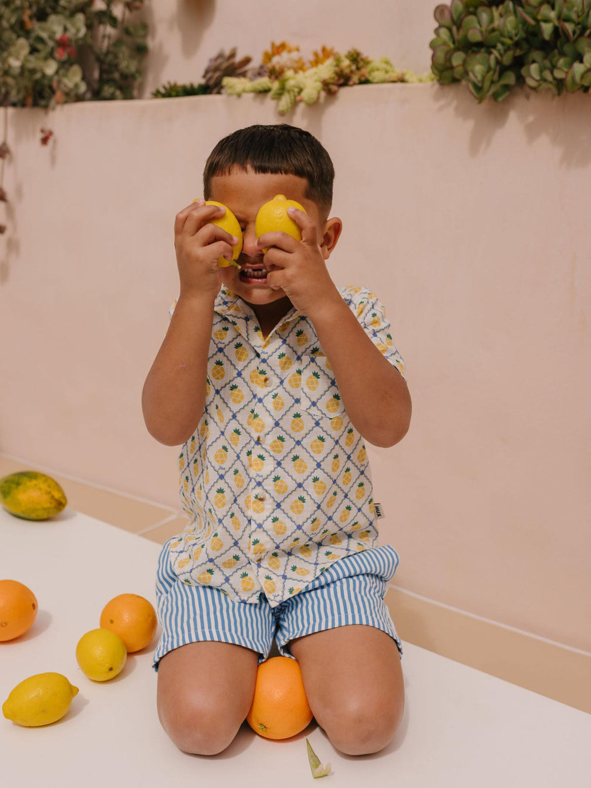 HUXBABY Pineapple Tile S/Slv Shirt in Single