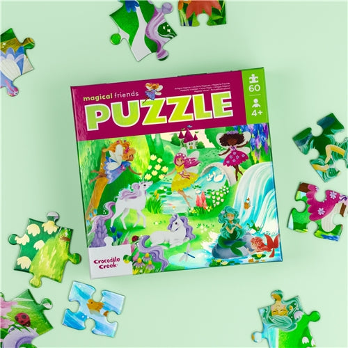 Crocodile Creek - Foil Puzzle 60pc - Magical Friends