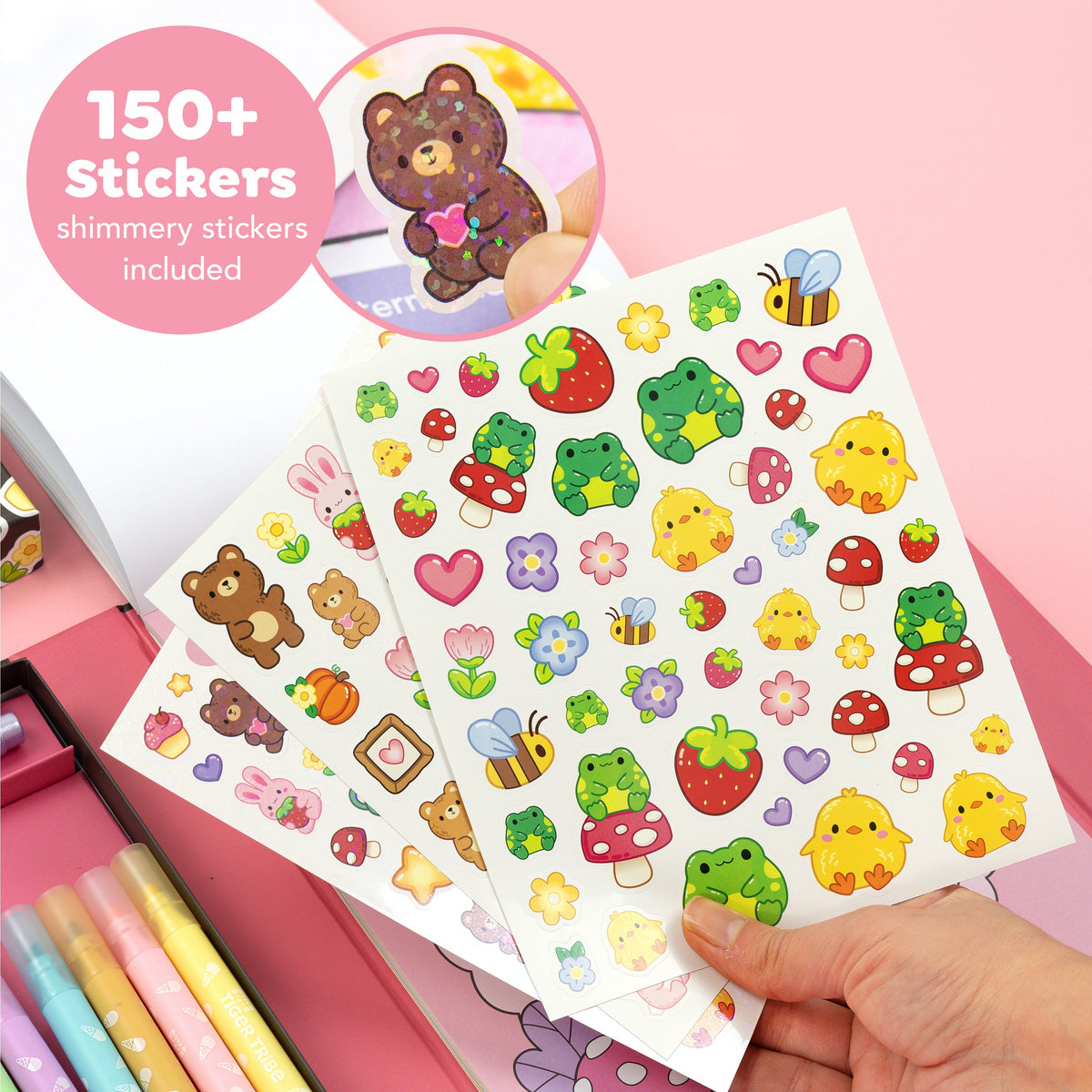Tiger Tribe Great Big Colouring Set - Magical Mini Worlds in Single