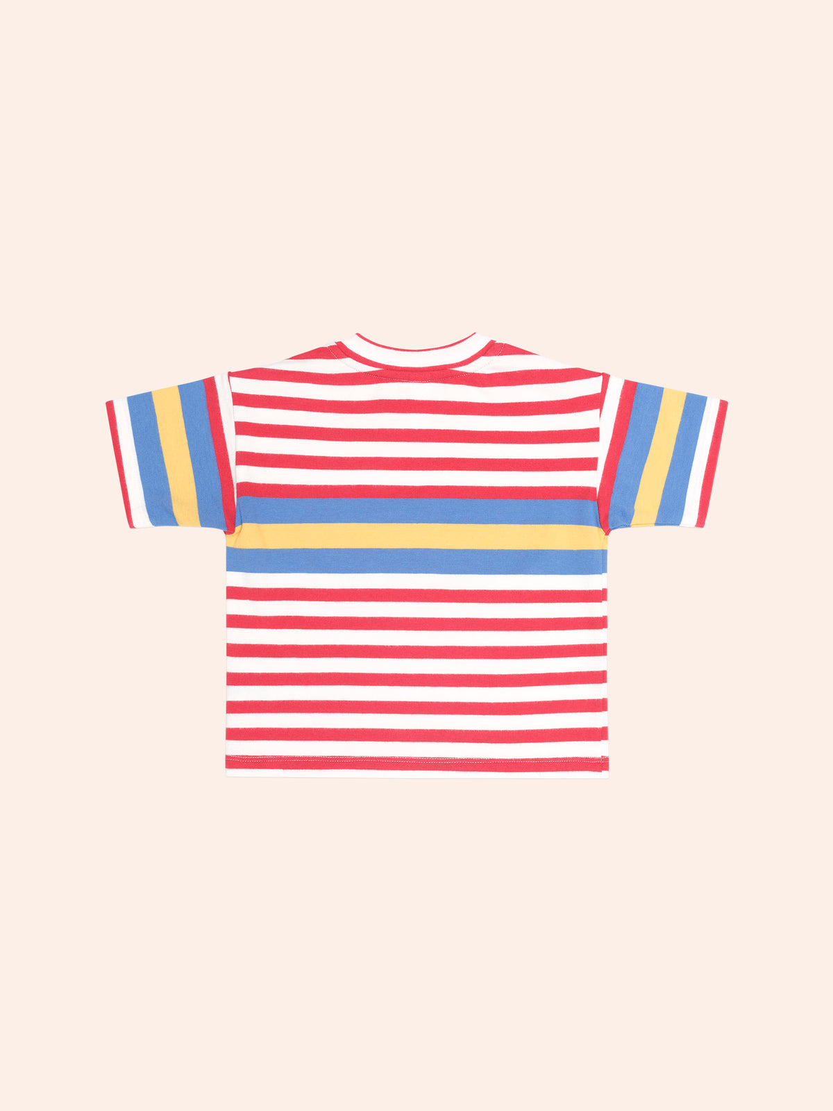 HUXBABY FIREMAN HUX STRIPE TEE in RACER RED /ALMOND MILK