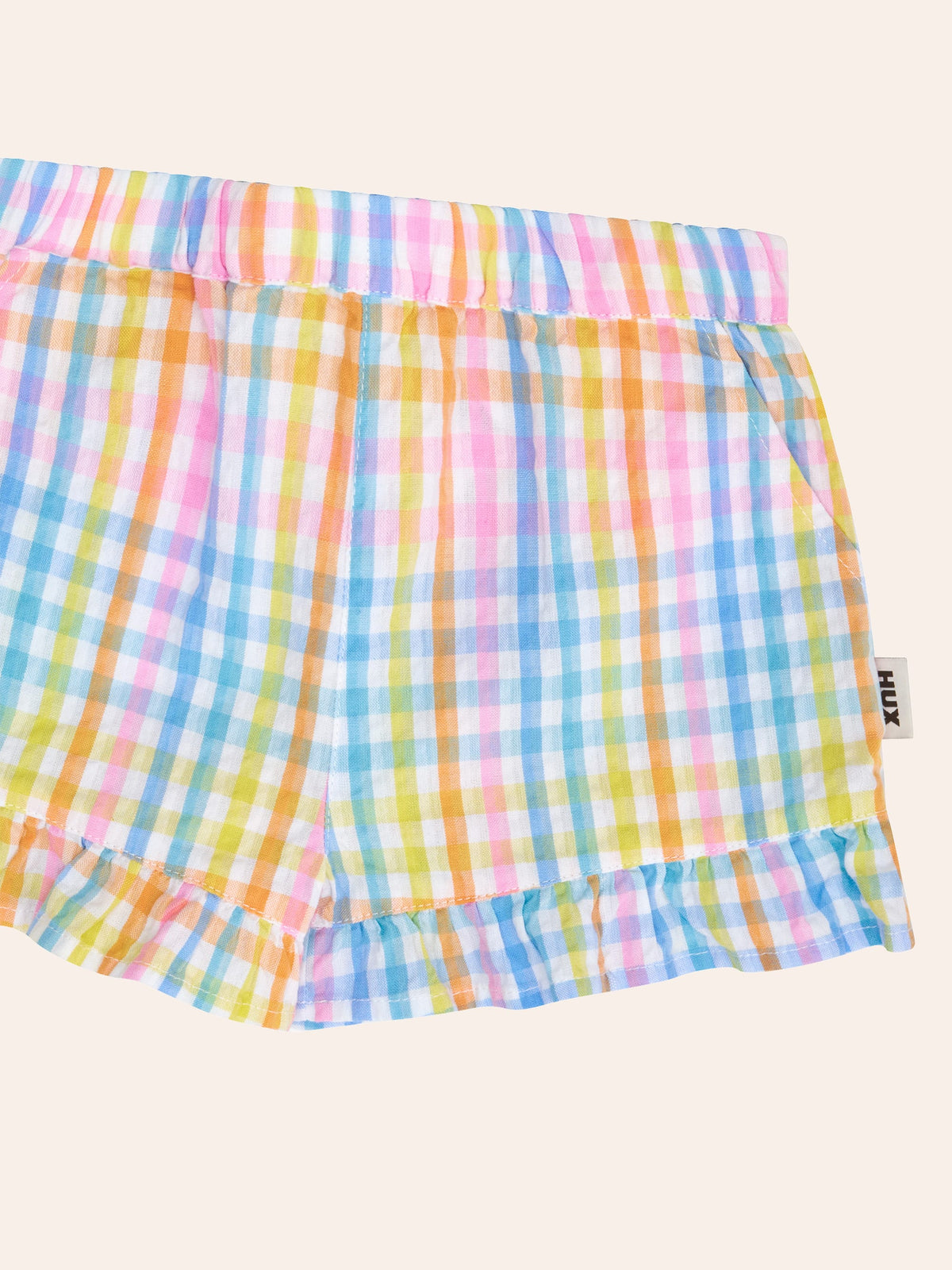 HUXBABY Rainbow Check Lace Frill Skort in Single