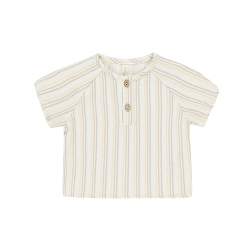 Quincy Mae - Short Sleeve Zion Shirt - Summer Stripe (QMS25)