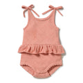Wilson and Frenchy Petal Pink Organic Knitted Pointelle Playsuit in Petal Pink