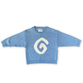Grown - Organic Swirl Intarsia Knit Pull Over - Duck Egg