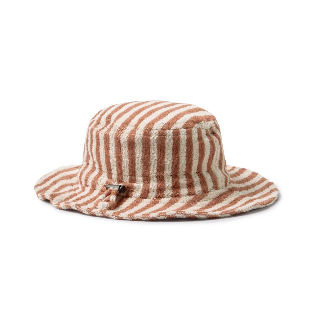 Wilson and Frenchy Cherry Cola Stripe Organic Terry Sun Hat in Cherry Cola Stripe
