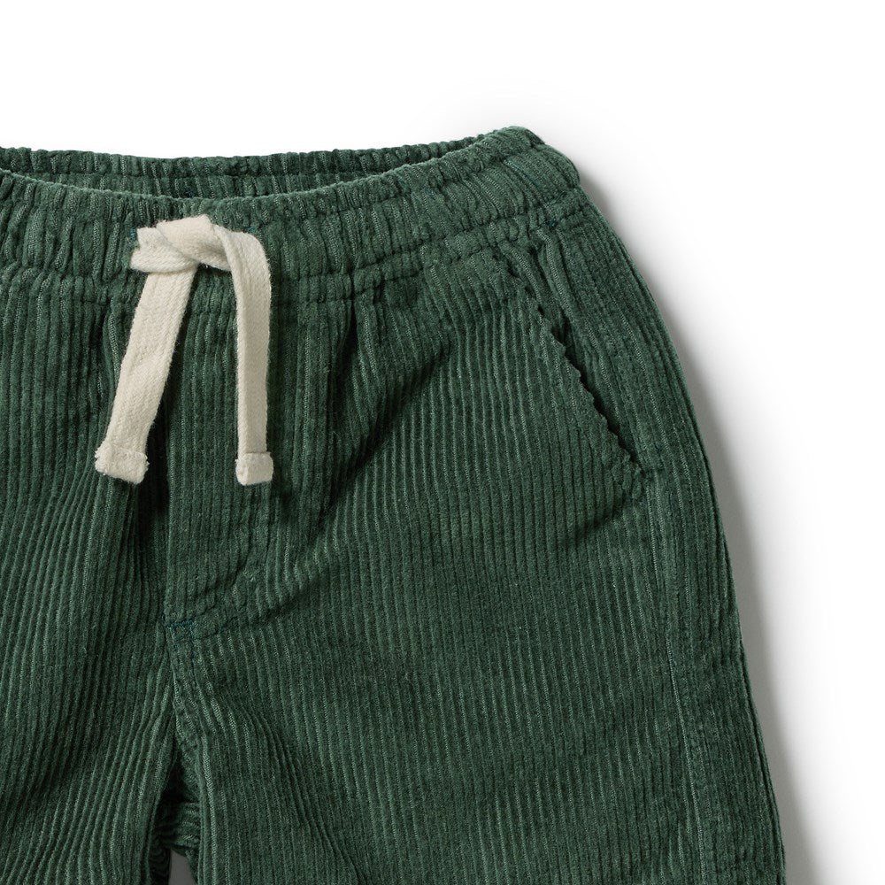 Wilson and Frenchy Moss Green Organic Cord Short in Moss Green