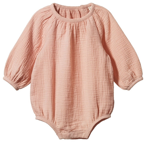 Nature Baby - Meadow Bodysuit Muslin - Rose Dust (NBSS225)