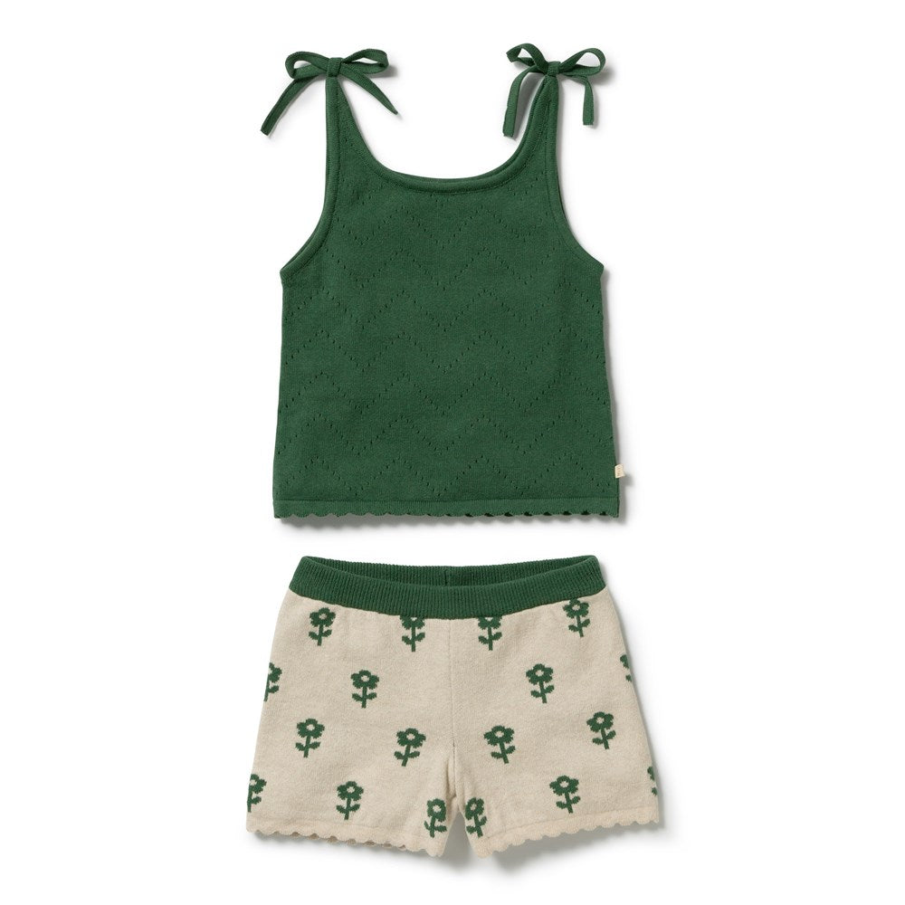 Wilson and Frenchy Fleur Organic Knitted Jacquard Set in Fleur