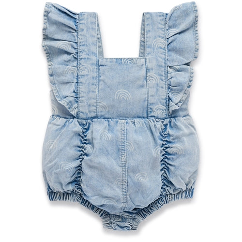 Aster & Oak - Light Denim Rainbow Playsuit