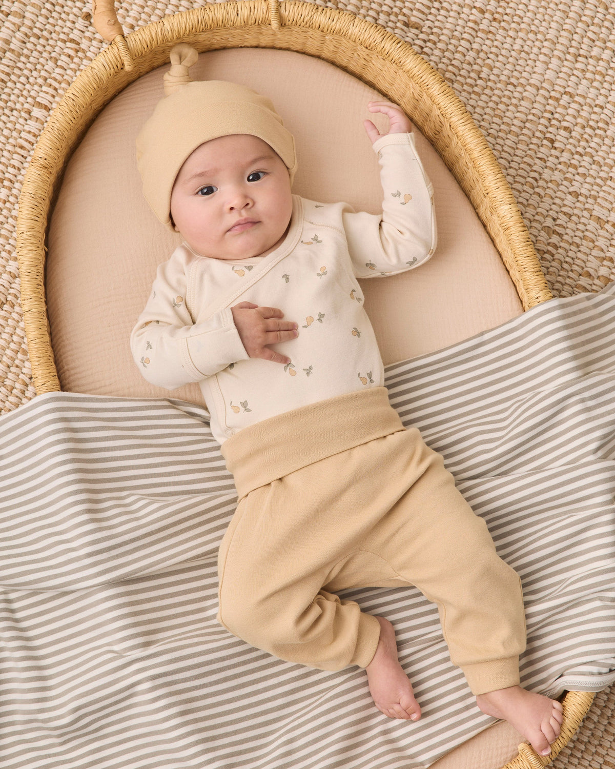 Quincy Mae Side Snap Bodysuit + Pant Set Pears in BUTTERSCOTCH