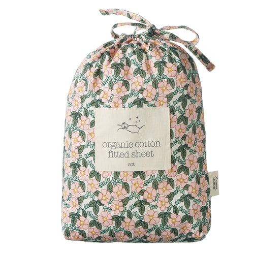 Nature Baby - Fitted Sheet Jersey - Garland Print (NBW25)