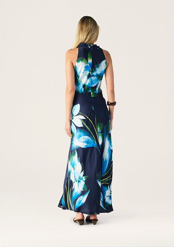 Mos The Label Bloom Halter Neck Dress in Bloom Print