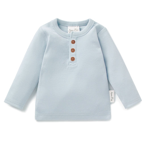 Aster & Oak - Winter Sky Rib Henley Top