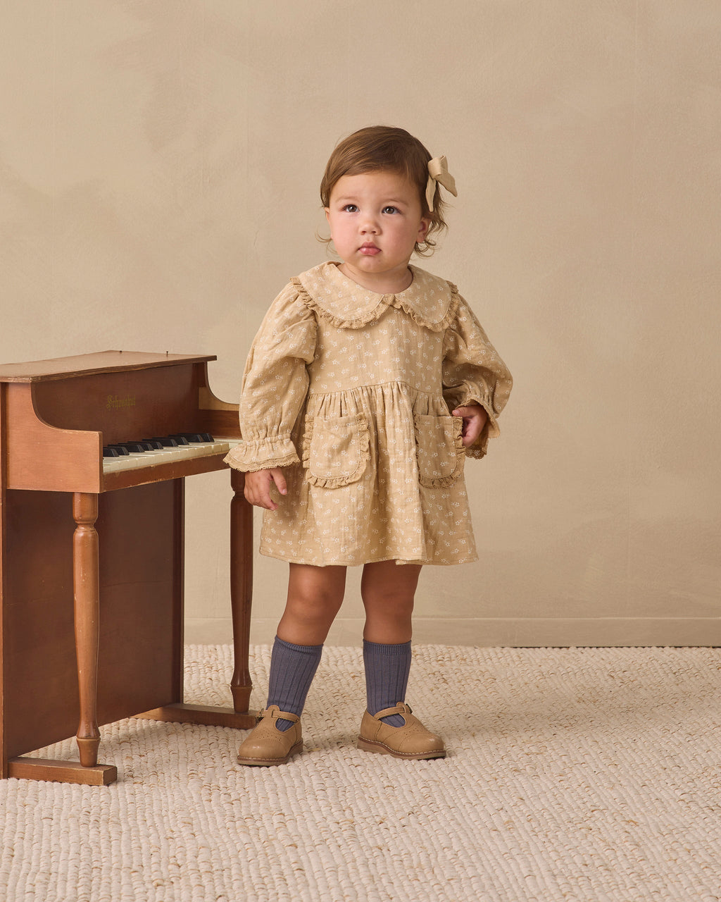 Quincy Mae Marisol Dress Butterscotch Floral in BUTTERSCOTCH