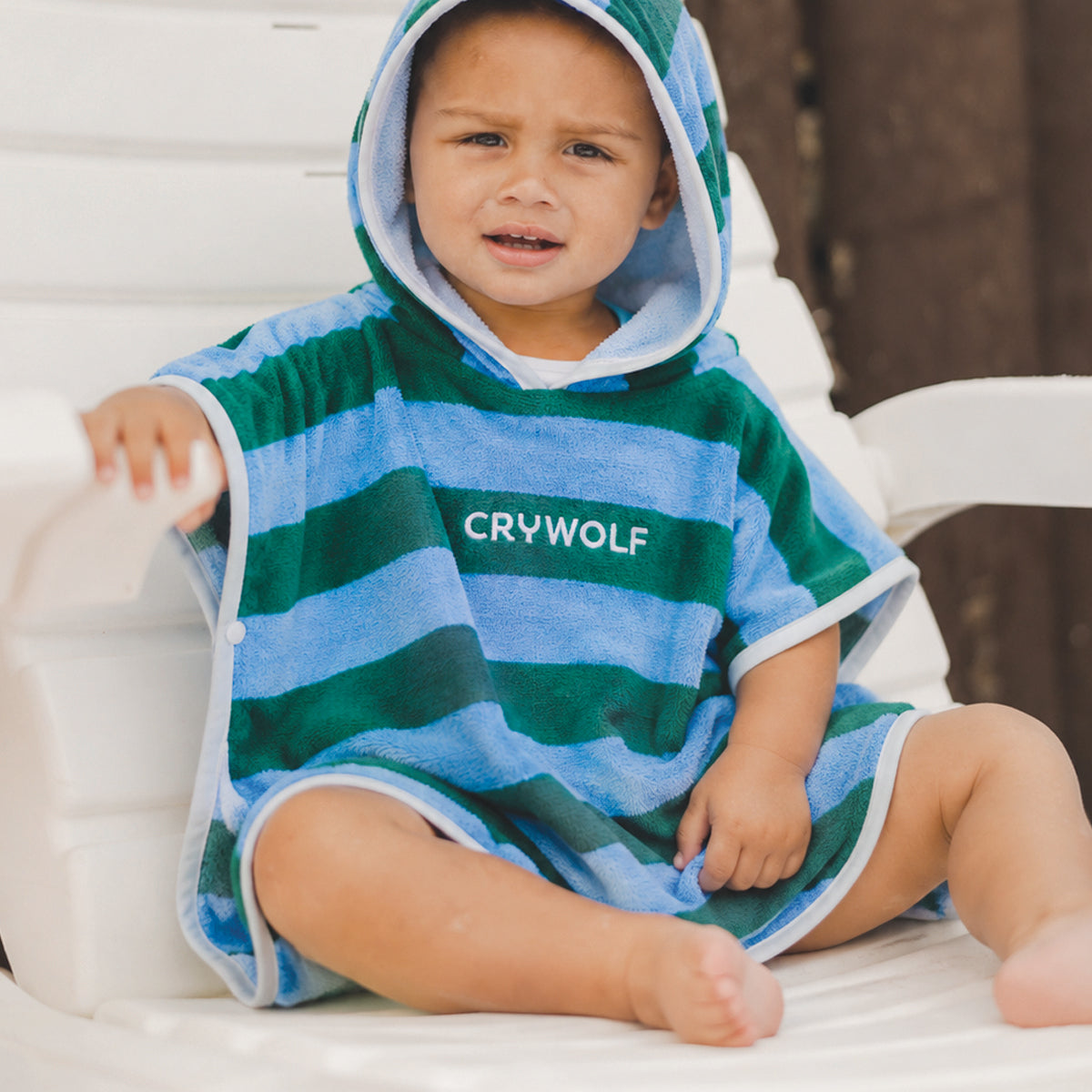 Crywolf BABY HOODED TOWEL Deck Stripe in Single
